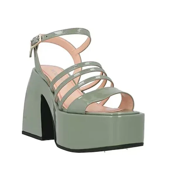 NODALETO Sage Green Platform Heels - Size 8 US - Picture 3 of 10